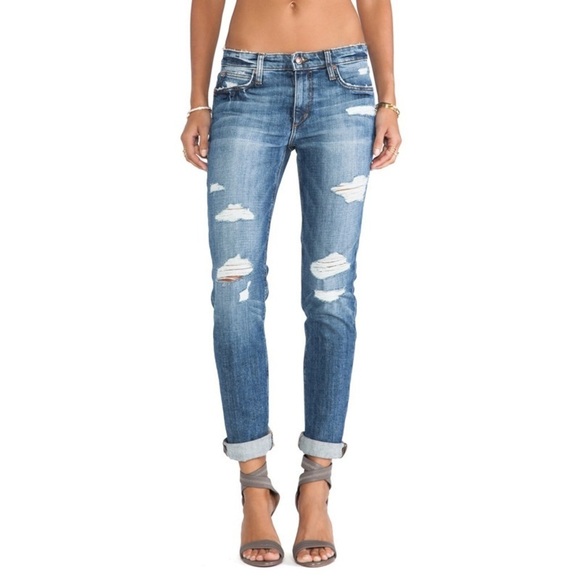 Joe's Jeans Gessa Blue Distressed Slouched Slim Denim Jean KSYGSA5547 EUC Sz 28 - Picture 1 of 10